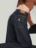 Jeans retro de pierna ancha azul oscuro para mujer, primavera y otoño 2026, de cintura alta, adelgazantes, versátiles, pantalones rectos holgados para figuras petite
