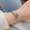 Karst Glacial ~ Pulseira Rosa Púrpura Feminina 2023 Nova Moda Luxo Leve Nicho Temperamento de Alto Padrão Pulseira para Melhor Amiga