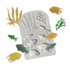 Concha de Capim Marinho Peixe Tropical Série Oceano Molde de Silicone para Fondant Ferramenta de Modelagem de Chocolate Argila Macia DIY