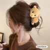 Pinza de garra de felpa floral grande para cabello grueso, pinza de pelo tejida de alta gama para otoño e invierno, nuevo pinza de tiburón 2026 accesorio para el cabello para mujer