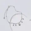 Tobillera de Cadena Fina con Colgante de Corazón y Eslabones Tipo Clip de Papel, Nuevo Producto Transfronterizo de Amazon, Joyería de Moda, Regalo para Mujeres