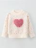 Conjunto de Falda y Suéter Estéreo de Corazón Estilo Coreano para Niñas 2025 Primavera Nuevo Conjunto de Dos Piezas