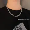 Pulseira Simples Hip-Hop Lisa Estilo Hong Kong Cubana Aço Titânio Fecho T Unissex Estilo Punk Corrente Grossa Joia de Casal