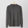 Suéter Color Sólida da Moda para Jovens com Gola Alta Parcial para Homens, Atacado Transfronteiriço Suéter Básico de Tricô Gola Média Outono/Inverno 2025 Top Casual