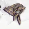 Lenço de Seda de Alta Qualidade para Mulheres, Lenço Pequeno para Pescoço para Primavera e Outono, Toque de Algodão e Linho, Aquecedor de Pescoço, Lenço Quadrado Pequeno, Novo Estilo Elegante Japonês