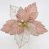 Flor de Navidad con Polvo Dorado Artificial Flor Artificial 21486 Accesorios para Corona de Navidad Decoraciones Navideñas Procesamiento Venta al por Mayor