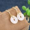 Yuexin S925 Plata Totalmente Retro Elegantes Aretes Geométricos Mate con Cierre de Seguridad para Mujer Aretes Largos Versátiles para Mujer