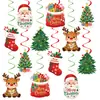 Decoração de Natal Transfronteiriça Feliz Natal Conjunto de Decorações Espirais Penduradas Formas de Enfeites para Decoração de Bolo