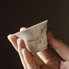 Paquete tallado vintage celadón hecho a mano pequeño floral taza de desnatado juego de té kung fu taza de té pequeña alfombrilla para té seco taza individual
