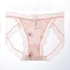 # 793 # Ropa Interior de Mujer Estampada de Seda de Hielo Sexy Encaje Malla Transpirable Algodón Puro Entrepierna Antibacteriana Braguitas Dulces de Niña