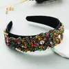 He Ming Moda Nuevo Estilo Estilo Barroco Colorido Completa de Pedrería Diadema Personalizada Elegante Sensación de Alta Gama Accesorios para el Cabello de Banquete para Mujeres