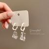 Pendientes Acrílicos Transparentes Asimétricos Coreanos Aguja de Plata Estilo Ins Barroco Diseño Nicho Pendientes Hebilla para Oreja Venta al por Mayor