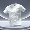 Camiseta masculina de manga curta para esportes de verão, secagem rápida, seda gelada, para corrida de maratona, atletismo, ciclismo, treino e fitness