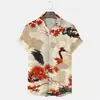 Camisa de Manga Corta de Verano Nueva para Hombre Europea y Americana Feihe Impresión Digital 3D Moda Hawaiana Casual Ropa para Hombre