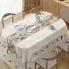 Europa Central Venta Caliente PU Impermeable a Prueba de Aceite Sin Lavado Mantel Lujo Ligero Tacto de Alta Gama Nuevo Estilo Chino Bordado Flor Cuadrado Mantel