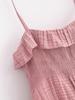 Ropa de Mujer para Comercio Exterior de Aliexpress Estilo Europeo y Americano Transfronterizo Zr Punto Nuevo Vestido de Longitud Media con Volantes