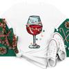 Nova Camiseta Feliz Natal Moda Camiseta Feminina Vinho Tinto a