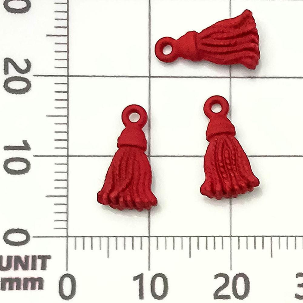 21575-DL-红色烤漆橡皮新年中国结小流苏13x7mm-