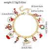 Pulsera de Cadena Navideña Europea y Americana Transfronteriza Accesorios para Fiesta Regalo Navideño Muñeco de Nieve Papá Noel Pulsera Venta al por Mayor