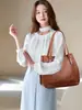 Bolsa feminina vintage de alta qualidade, grande capacidade, luxo leve transfronteiriço, nova moda popular, bolsa casual de ombro e sob o braço