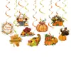 Kit de Decoración de Cosecha de Otoño, Acción de Gracias y Cumpleaños - Pancarta de Feliz Cumpleaños de Calabaza y Hoja de Arce, Adornos para Pasteles y Cupcakes, Espirales Colgantes, Centros de Mesa de Panal de Papel para Cumpleaños Infantiles de Otoño, Decoración para Baby Shower de Acción de Gracias