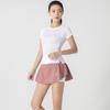 Falda corta de verano ZXZI para mujer con sensación de hielo, secado rápido, para Yoga, Fitness, running, anti-exposición, adelgazante, transpirable, con forro