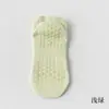 Calcetines de Yoga 90% Algodón Puro Algodón Antideslizantes Silicona Interior Fitness Pilates Calcetines Cortos para Mujer Malla Sin Costuras Calcetines Deportivos