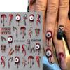 Stickers para uñas transfronterizos en relieve 5D estéreo de Halloween calavera araña hueso stickers para uñas al por mayor uña uña