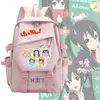 K-ON Menina da Música Leve Hirazawa Yui Nakano Azusa mochila periférica para meninos e meninas, adequada para alunos do ensino fundamental e médio, temática de anime