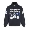 Sudadera con capucha de terciopelo Bpm con estampado de letras Broken Planet, holgada, casual, para hombre y mujer, moderna, otoño e invierno