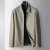 Chaqueta para Hombre Temporada Primavera y Otoño 2026 Versión con Solapa y Cremallera para Jóvenes y de Mediana Edad Funcionarios Administración de Empresas Casual Abrigo Anti-Planchado
