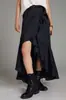 Saia Midi Irregular Europeia e Americana com Amarração Cruzada para Mulheres, Cintura Alta, Emagrecedora, Elegante, Franzida, Estilo Férias