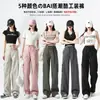 Pantalones de Trabajo de Secado Rápido para Mujer 2026 Nuevo Estilo de Verano Petite Pantalones Jogger de Cintura Alta Pantalones Casuales Americanos de Pierna Ancha para Mujer