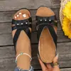 Sandalias romanas huecas de suela gruesa de gran tamaño para comercio exterior transfronterizo para mujer, nuevo estilo de verano 2026 sandalias de cuña para mujer para uso en exteriores
