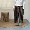 Calça Listrada Vertical Infantil Meninos Outono Solta Algodão Puro Meninas Calça Casual Listrada Novas Primavera e Outono Calça Longa de Bebê