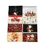 Toalla de Navidad personalizable transfronteriza, paño de cocina para platos, decoración de mesa con estampado navideño rojo, toalla festiva