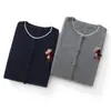 Cárdigan de cachemira para mujer, cachemira de cabra pura, nueva moda de otoño e invierno, con bordado de caballito, cuello redondo, tejido, abrigo cálido