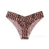 Ropa Interior Femenina Transpirable de Seda de Hielo Sin Costuras Sexy con Estampado de Leopardo de Cintura Baja