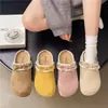 Meias-pantufas Fechadas Estilo Birkenstock, Sapatos Slip-On Fofos, Exclusivas Pantufas de Exterior com Laço para Aumentar a Altura, Sola Grossa