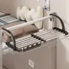 Colgador de Ropa de Cama para Dormitorio, Estante de Almacenamiento Extensible al Final de la Cama para Estudiantes Universitarios, Estante de Acero Inoxidable para Almacenamiento y Secado de Calcetines