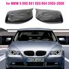 Adecuado para BMW Serie 5 E60 E61 E63 E64 2003-2008 bocina patrón de carbono negro brillante carcasa de espejo retrovisor