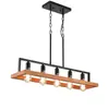 Lustre Industrial Americano para Restaurante Lâmpada de Ferro Simples Criativa Bar Cafeteria Lâmpadas de Madeira Maciça Fronteira Amazon