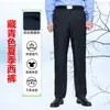 Calça Social Formal de Negócios de Cintura Média com Mola de Segurança Outono/Primavera Não Amassa Calça de Perna Reta Verde Escuro Azul para Gerenciamento de Propriedade de Segurança Verão
