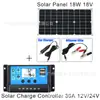 Inversor combinado para sistema solar 12V a 220V/110V panel solar 18W18V controlador 30A12V