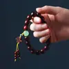 Pulsera de Sándalo Rojo de Hoja Pequeña Africana para Mujer 1.2 Pulsera con Nudo Chino Joyería Hecha a Mano DIY Envío Directo