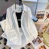Camisa de gasa con protección solar para mujer, estilo coreano, manga larga, holgada, de longitud media, antiultravioleta, fina, para primavera y verano.