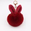 Orelhas de Coelho pompom de pelo chaveiro pingente orelhas de coelho fofas pingente de pelúcia imitação de pelo bolsa joia pompom de pelo