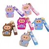 Bolsa de silicona para guardar monedas Labubu en stock Monedero de dibujos animados para niños Llavero de dibujos animados para estudiante