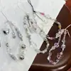 Nuevo Estilo Fabricante de Cuerda de Mano Venta Directa Cadena de Teléfono Móvil de Cristal de Gama Alta Colgante Nueva Cadena de Perlas Cadena Colgante Pulsera Rosa Agua