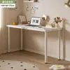 Escritorio de computadora, escritorio simple de doble longitud para dormitorio, con cajones, escritorio de estudio para uso doméstico, adecuado para estudiantes y trabajadores de oficina